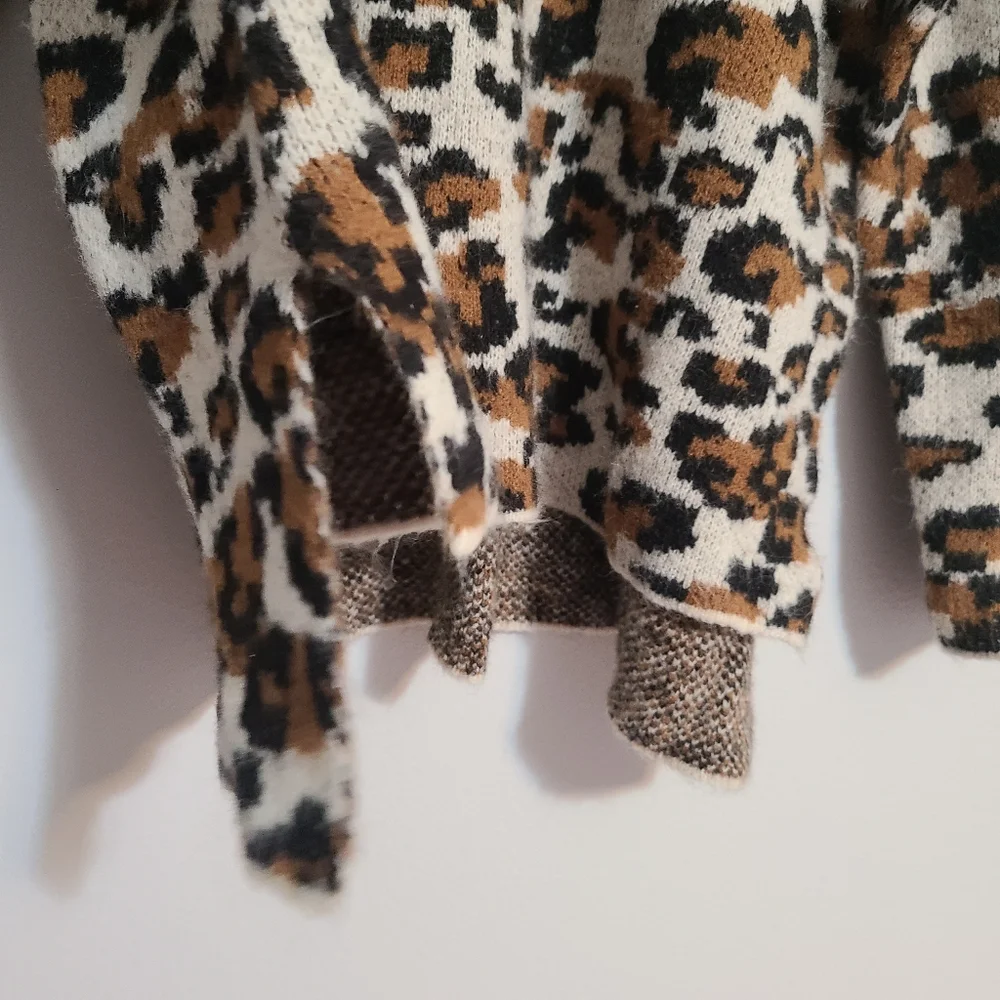 Philosophy Oversized Cozy Animal Print Pullover Sweater XL